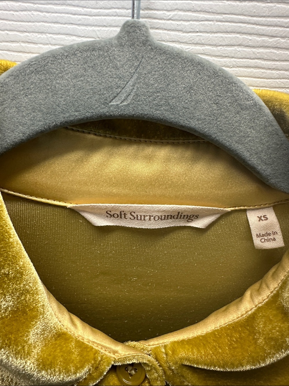 Soft Surroundings Mustard Velvet Button-Up Tunic - Picture 2 of 3